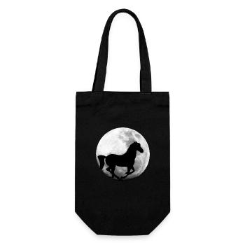 Pferd Vollmond Pferde - Geschenkbeutel für Flaschen - Schwarz - Vorne