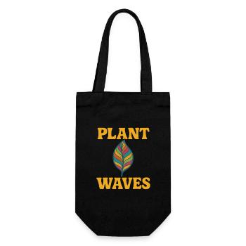 Vagues végétales – Retro Nature Vibes - Sac à bouteille - noir - Devant
