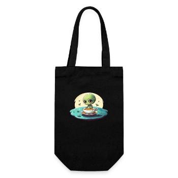 Green Alien Coffee Coffee Drinker - Gift Bag for Bottles - black - Front