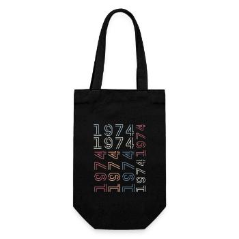 Born In 1974 Birthday Gift 1974 Retro 1974 - Gift Bag for Bottles - black - Front