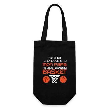 Mein Vater spielt nicht immer Basketball - Geschenkbeutel für Flaschen - Schwarz - Vorne