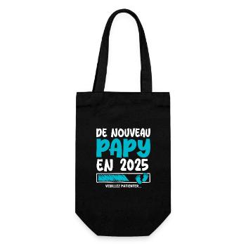 2025 wieder Opa - Geschenkbeutel für Flaschen - Schwarz - Vorne