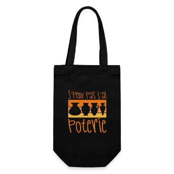 I can't I have pottery - Gift Bag for Bottles - black - Front