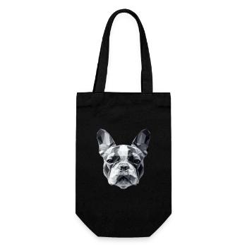 Bouledogue français Low Poly Design - Sac à bouteille - noir - Devant