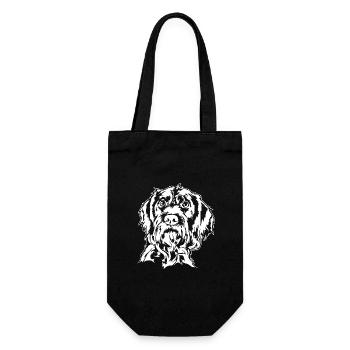 Deutsch Drahthaar Portrait Jagdhunde Hund Wilsigns - Geschenkbeutel für Flaschen - Schwarz - Vorne