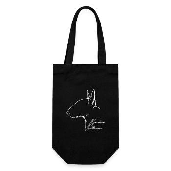 Miniature Bull Terrier Profile Dog Dogs Wilsigns - Gift Bag for Bottles - black - Front