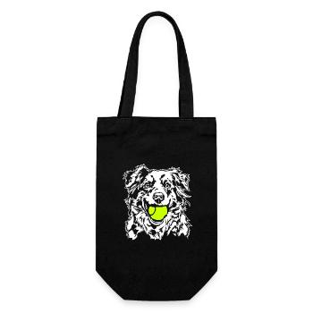 Australian Shepherd Ball Ball Junkie Dogs Wilsigns - Gift Bag for Bottles - black - Front