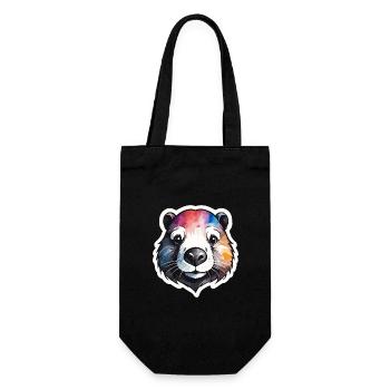 Biber Cool und Cool bunte Aquarelle - Geschenkbeutel für Flaschen - Schwarz - Vorne