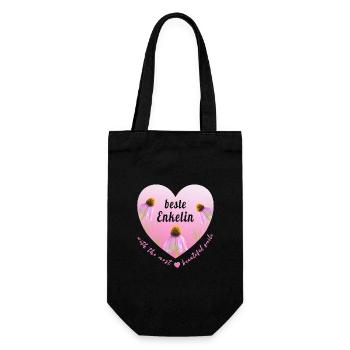 beste Enkelin - Geschenkbeutel für Flaschen - Schwarz - Vorne