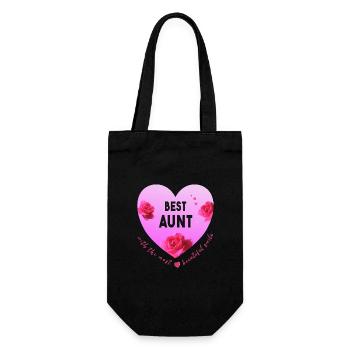 best aunt - Geschenkbeutel für Flaschen - Schwarz - Vorne