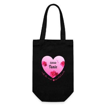 liebste Tante - Geschenkbeutel für Flaschen - Schwarz - Vorne