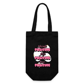 Think Positive Feel Live Positive Affirmations - Gift Bag for Bottles - black - Front
