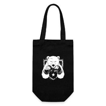 Polar Bear Polar Bear Boxer Boxing MMA - Gift Bag for Bottles - black - Front