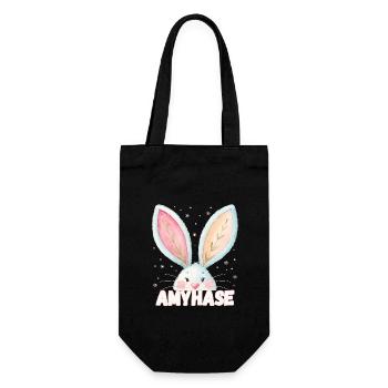 Name Amy Hase Amyhase Kosename - Geschenkbeutel für Flaschen - Schwarz - Vorne
