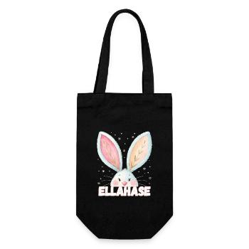 Name Ella Hase Ellahase Kosename - Geschenkbeutel für Flaschen - Schwarz - Vorne