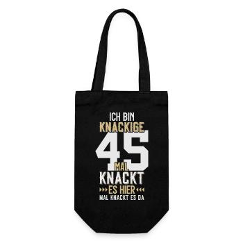 45. GEBURTSTAG 1981 KNACKIGE 45 - Geschenkbeutel für Flaschen - Schwarz - Vorne