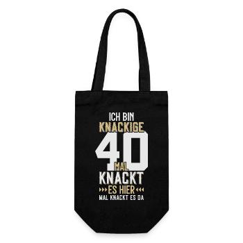 40. GEBURTSTAG 1986 KNACKIGE 40 - Geschenkbeutel für Flaschen - Schwarz - Vorne