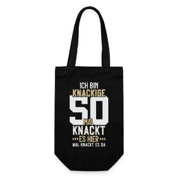 50. GEBURTSTAG 1976 KNACKIGE 50 - Geschenkbeutel für Flaschen - Schwarz - Vorne
