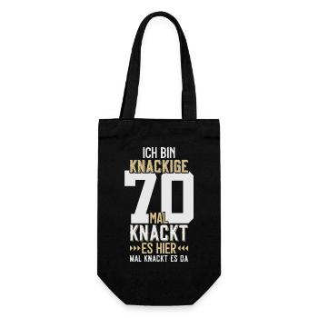 70. GEBURTSTAG 1956 KNACKIGE 70 - Geschenkbeutel für Flaschen - Schwarz - Vorne