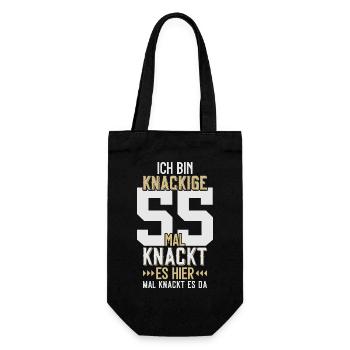 55. GEBURTSTAG 1971 KNACKIGE 55 - Geschenkbeutel für Flaschen - Schwarz - Vorne