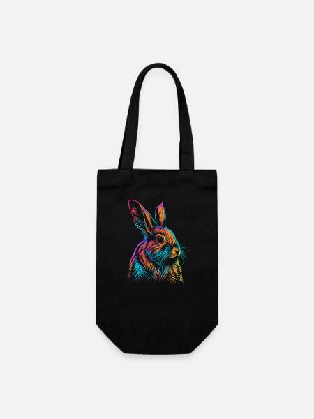 Aquarelle de lapin de Pâques mignonne - Sac à bouteille - noir