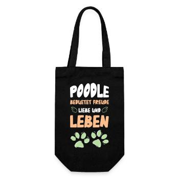 Pudel - Geschenkbeutel für Flaschen - Schwarz - Vorne
