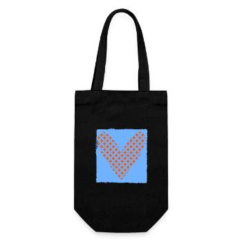 HERZ. HERZ. VALENTINSTAG. LIEBE. LIEBE. PAAR. - Geschenkbeutel für Flaschen - Schwarz - Vorne