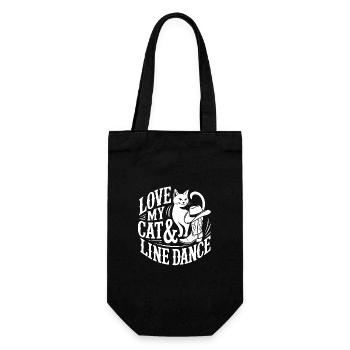 I love my cats and line dancing - Gift Bag for Bottles - black - Front