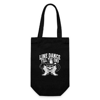Line Dance Skull with Stetson and Boots and Lasso - Gift Bag for Bottles - black - Front