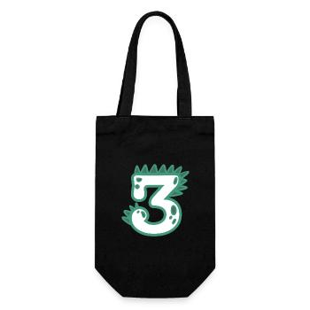 Number 3 - Gift Bag for Bottles - black - Front