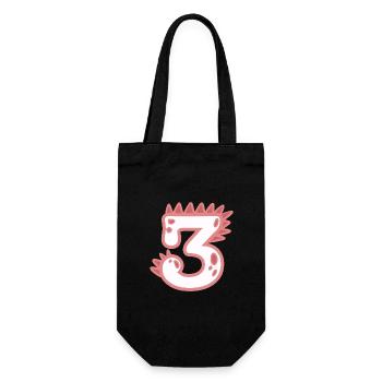 Number 3 - Gift Bag for Bottles - black - Front