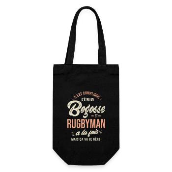 Rugby sport rygby homme joueur de rugby rugbyman - Sac à bouteille - noir - Devant