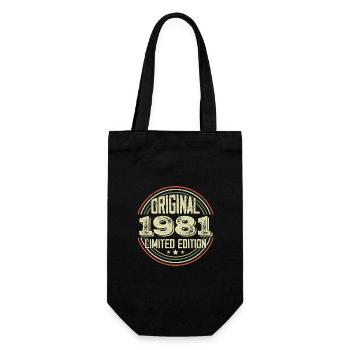 1981 Birthday Parties, ein legendärer Jahrgang - Geschenkbeutel für Flaschen - Schwarz - Vorne