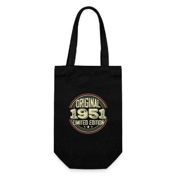 1951 Birthday Partys, ein legendärer Jahrgang - Geschenkbeutel für Flaschen - Schwarz - Vorne