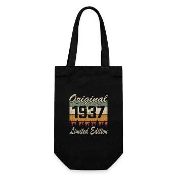 Vintage Geburtstag Original Geschenkidee 1937 - Geschenkbeutel für Flaschen - Schwarz - Vorne