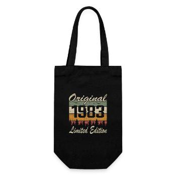 Vintage Geburtstag Original Geschenkidee 1983 - Geschenkbeutel für Flaschen - Schwarz - Vorne