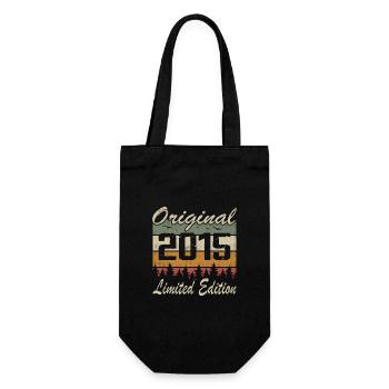 Vintage Geburtstag Original Geschenkidee 2015 - Geschenkbeutel für Flaschen - Schwarz - Vorne