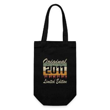 Vintage Geburtstag Original Geschenkidee 2011 - Geschenkbeutel für Flaschen - Schwarz - Vorne