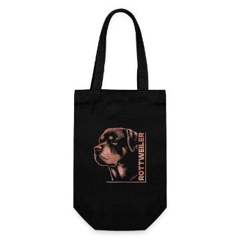 Tête de dessin ROTTWEILER or rose - Sac à bouteille - noir - Devant