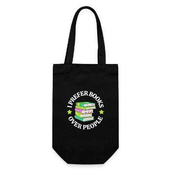 I Prefer Books Over People - Gift Bag for Bottles - black - Front