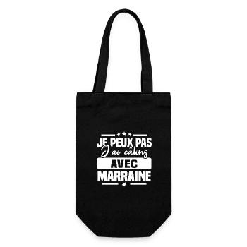 Je peux pas j'ai câlins avec marraine - Sac à bouteille - noir - Devant