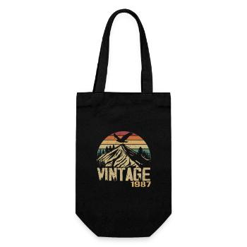 Jahrgang 1987 Retro 1987 Jubiläumsgeschenk - Geschenkbeutel für Flaschen - Schwarz - Vorne