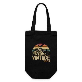 Jahrgang 1957 Retro 1957 Jubiläumsgeschenk - Geschenkbeutel für Flaschen - Schwarz - Vorne