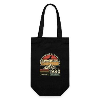 44 Jahre großartig seit 1980 limitierte Auflage - Geschenkbeutel für Flaschen - Schwarz - Vorne