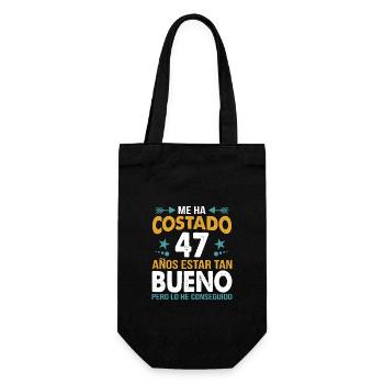 ME HA COSTADO 47 ANOS ESTAR TAN BUENO - Gift Bag for Bottles - black - Front