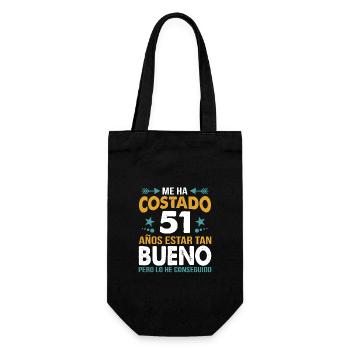 ME HA COSTADO 51 AÑOS ESTAR TAN BUENO - Gift Bag for Bottles - black - Front