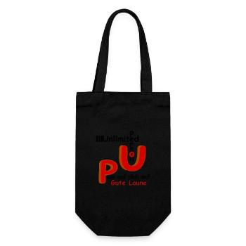 Pass auf dich auf Gute Laune - Geschenkbeutel für Flaschen - Schwarz - Vorne
