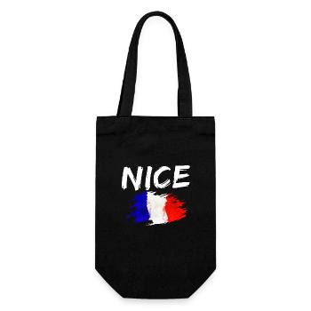 Nice France Flag Nice - Gift Bag for Bottles - black - Front