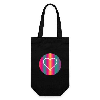 HEART - Gift Bag for Bottles - black - Front