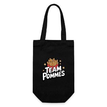 Pommes Frites Fritten Fast Food - Geschenkbeutel für Flaschen - Schwarz - Vorne